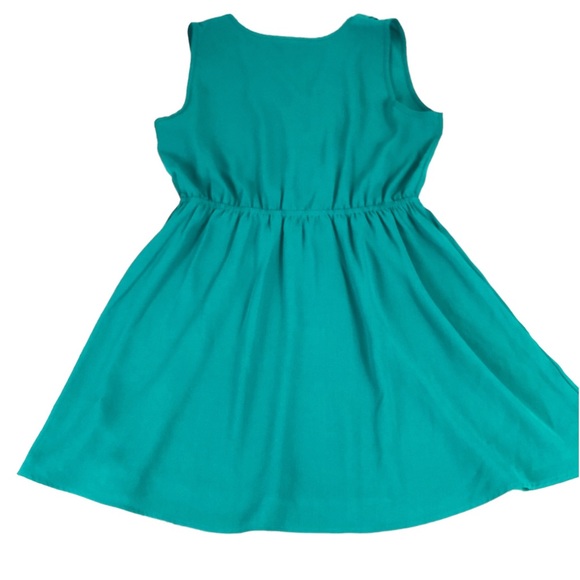DRESS - Women's Forever 21 Emerald Green Short A-Line Sleeveless Dress. Size L - Picture 12 of 12